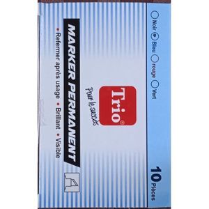 Trio Marker Permanent Paquet De 10 Pcs Noir