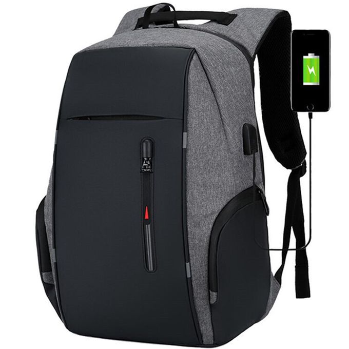 Sac A Dos Avec Port USB - Noir/Gris