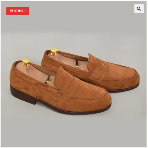 chaussures hommes- Mocassin Marron en daim