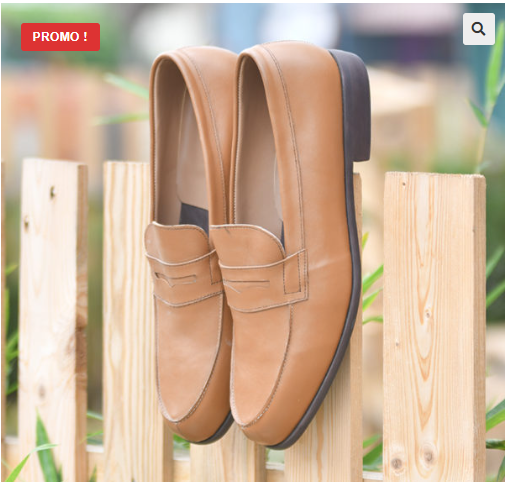 chaussures hommes- Mocassin en cuir marron