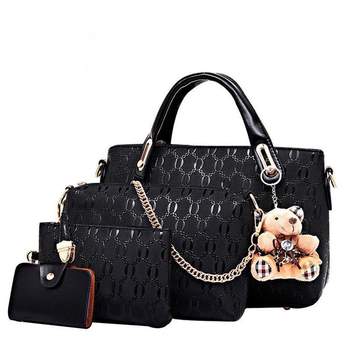 Sacs - 4 Pièces - Pour Femme - Sac Bandoulière +Sac De Messager +Sac A Main +Porte-cartes - Noir