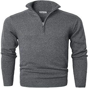 Pull à Col Roulé avec Fermeture Eclaire en Coton