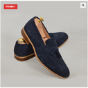 chaussures hommes-Mocassin Bleu nuit en daim