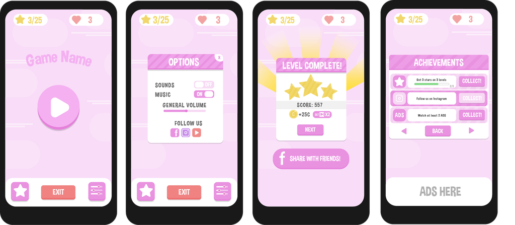 Casual GUI Pack Pink