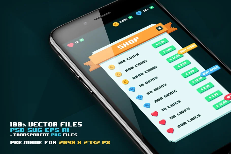 Interface graphique pour un jeu Low Poly