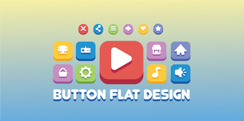 Game UI Button Flat Design