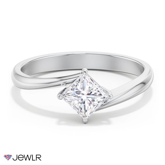 Bague de fiançailles bypass solitaire en diamant