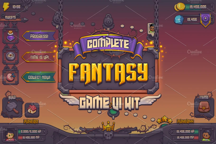 Complete Fantasy Game UI kit
