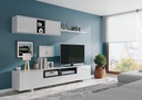 belus meuble tv contemporain blanc brillant et decor noir blanc
