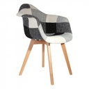 Fauteuil scandinave patchwork gris