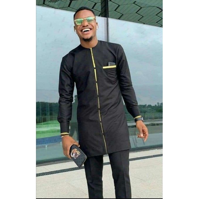 Ensemble Tunique Homme Manche Longue De Couleur Noire