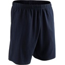 SHORT FITNESS HOMME COTON DROIT AVEC POCHE CLÉS - 100 BLEU COURT