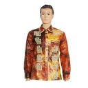 Chemise orange motif en basin