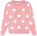 Fille Sweat Shirt Pull Hiver Manche Longue avec Coeurs