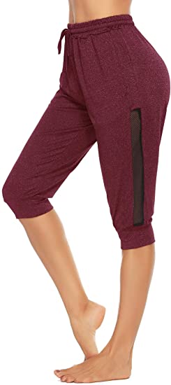 Doaraha Pantalon d'Été Femme de Sport Court Taille Haute 3/4