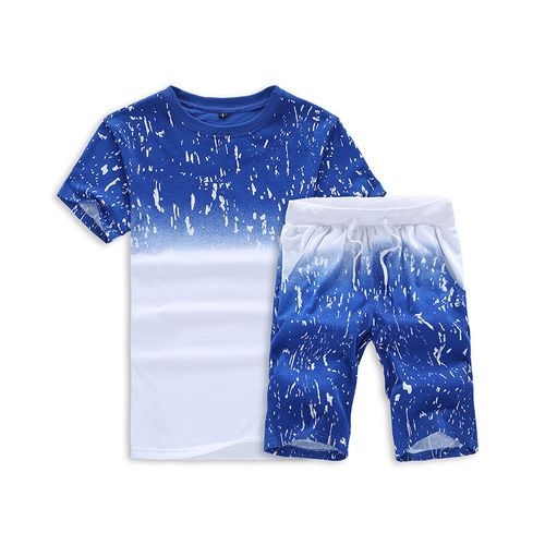 T-Shirt + Short Pour Homme - Bleu