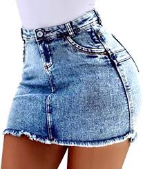 Jupe Femme Crayon Jeans Skirt Denim Eté Taille Haute Robe Court Slim Sexy Chic Tissu Confortable Elastique