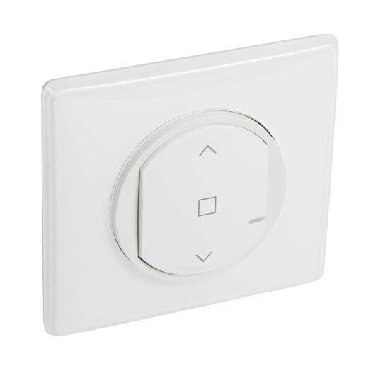 Commande sans fils pour interrupteur de volet roulant connecté Céliane with Netatmo complète avec plaque Blanc