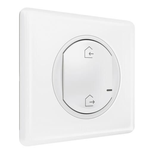 Commande générale sans fils Départ/Arrivée pour installation connectée Céliane with Netatmo complète avec plaque Blanc