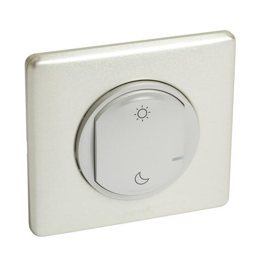 Commande sans fils Lever/Coucher pour installation connectée Céliane with Netatmo complète avec plaque Titane