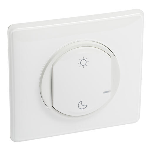 Commande sans fils Lever/Coucher pour installation connectée Céliane with Netatmo complète avec plaque Blanc