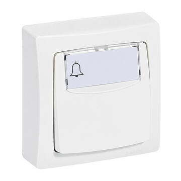 Poussoir avec porte-étiquette Appareillage Saillie - Blanc