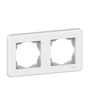 Schneider Electric Plaque 2 Postes Horizontal Leona-Blanc