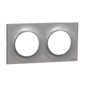 Schneider Electric Plaque 2 Postes Odace Styl - Aluminium