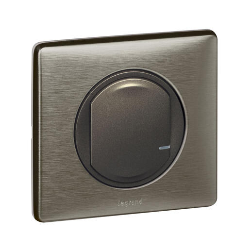 Interrupteur sans fils supplémentaire pour installation connectée Céliane with Netatmo avec plaque Métal Tungstène
