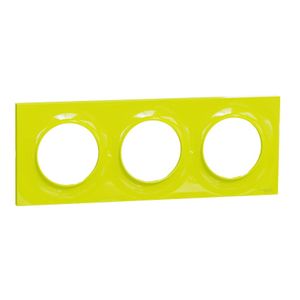 Schneider Electric Plaque 3 Postes Odace - Vert