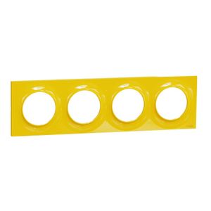 Schneider Electric Plaque 4 Postes Odace Styl - Jaune