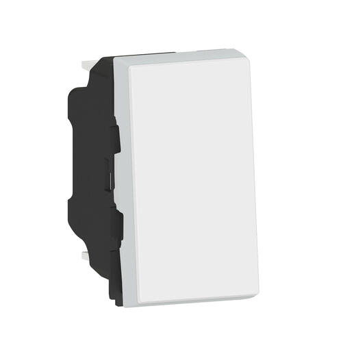 Poussoir lumineux avec voyant Mosaic Easy-Led 6A 1 module - blanc