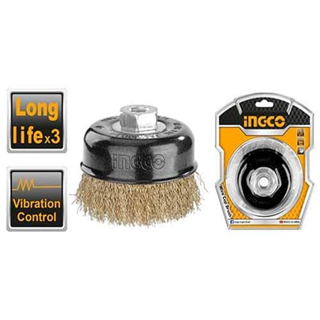 BROSSE BOISSEAU A FILS LAITONNES 75mm DIAMETRE 0.3mm M14X2 POUR MEULEUSE INGCO REF WB10755