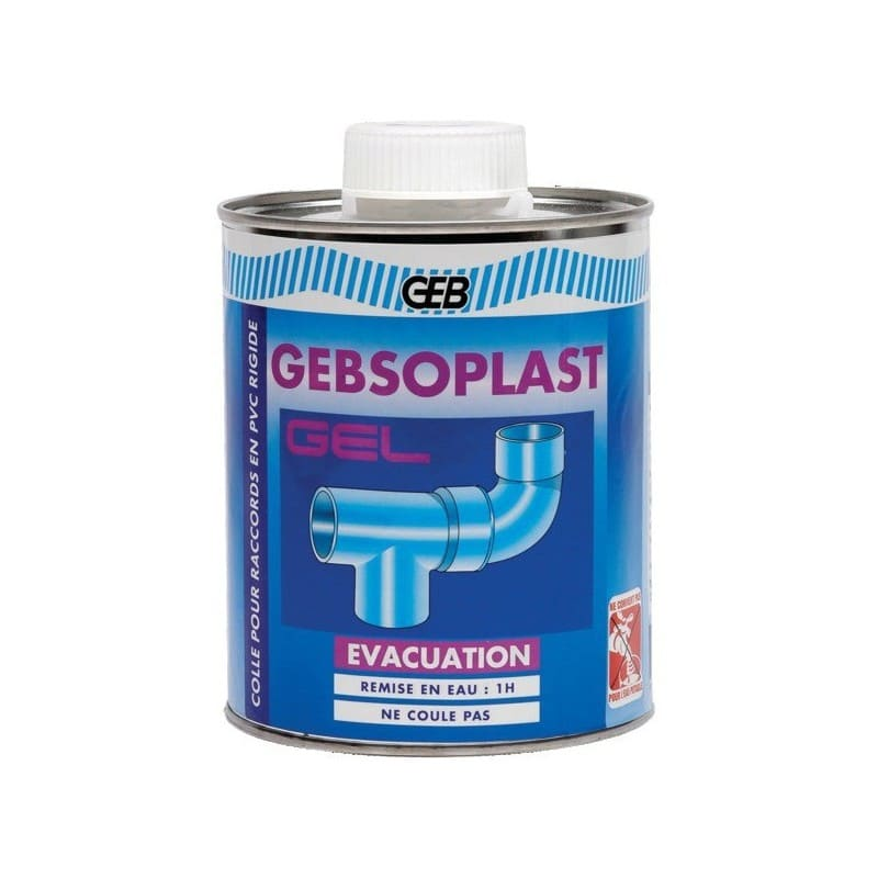 COLLE EN GEL POUR L'ASSEMBLAGE D'ELEMENTS DE CANALISATION EN PVC RIGIDE GEBSOPLAST GEL PLUS BOITE 1L REF 504746