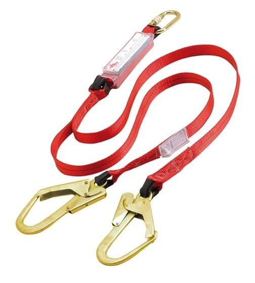 ABSORBEUR D'ENERGIE AVEC 2 SANGLES D'ATTACHE 1.8m + 2 CROCHETS D'ECHAFAUDAGE + 1 MOUSQUETON REF 71420