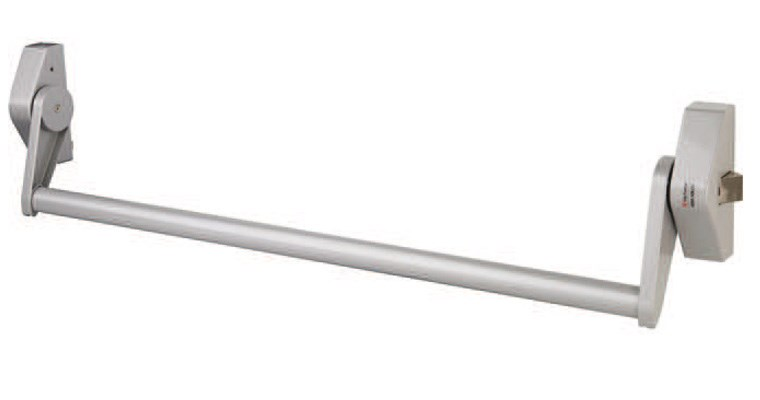 BARRE ANTIPANIQUES 3 POINTS 900 mm AVEC GÂCHE GRIS REF 6530BM-G