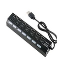 Multi-Port USB 7 En 1 Avec Contact - Noir