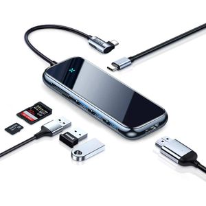 Baseus Hub USB C De Type C Vers HDMI 4 K, Adaptateur 7 En 1 Compatible Avec Chargeur Sans Fil Apple Watch, Alimentation PD 60 W, Audio/Micro, 2 Ports USB 3.0 Pour Appareils USB C