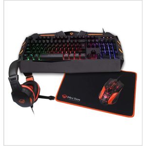 Meetion Bundle Clavier Gaming, Souris, Tapis Souris, Casque De Jeu, LED RGB Rétroéclairage - PC, Xbox Et PS4