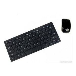 Mini Clavier Sans Fil AZERTY  + Souris Optique Sans Fil - De Haute Qualité