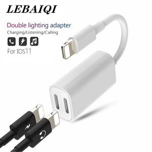 Double Charge Adaptateur D'éclairage Casque 2 En 1 Charge Pour Iphone Audio Convertisseur De Câble