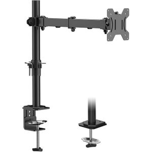 Support De Montage Mural Pour Moniteur Avec Kit D'extension VESA Pour Écrans D'Ordinateur / De TV De 17 à 32 Pouces, Bras Unique De Ressort à Gaz Entièrement Réglable Supporte Moniteur De 8 Kg, VESA 75, 100, 200x100, 200x200