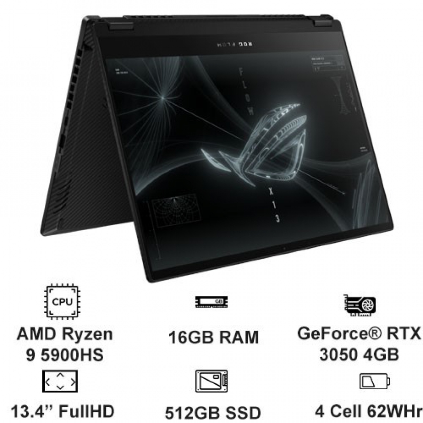 Portable ASUS GV301Q/R9-5900HS/13,4&quot;/16G/512G/WIN 10/FULL HD 120HZ/90