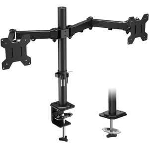 Support Ecran PC Double Support Moniteur 2 Moniteurs De 13-27 Pouces, Bras Ecran PC Réglable En Hauteur, Inclinable Et Pivotant