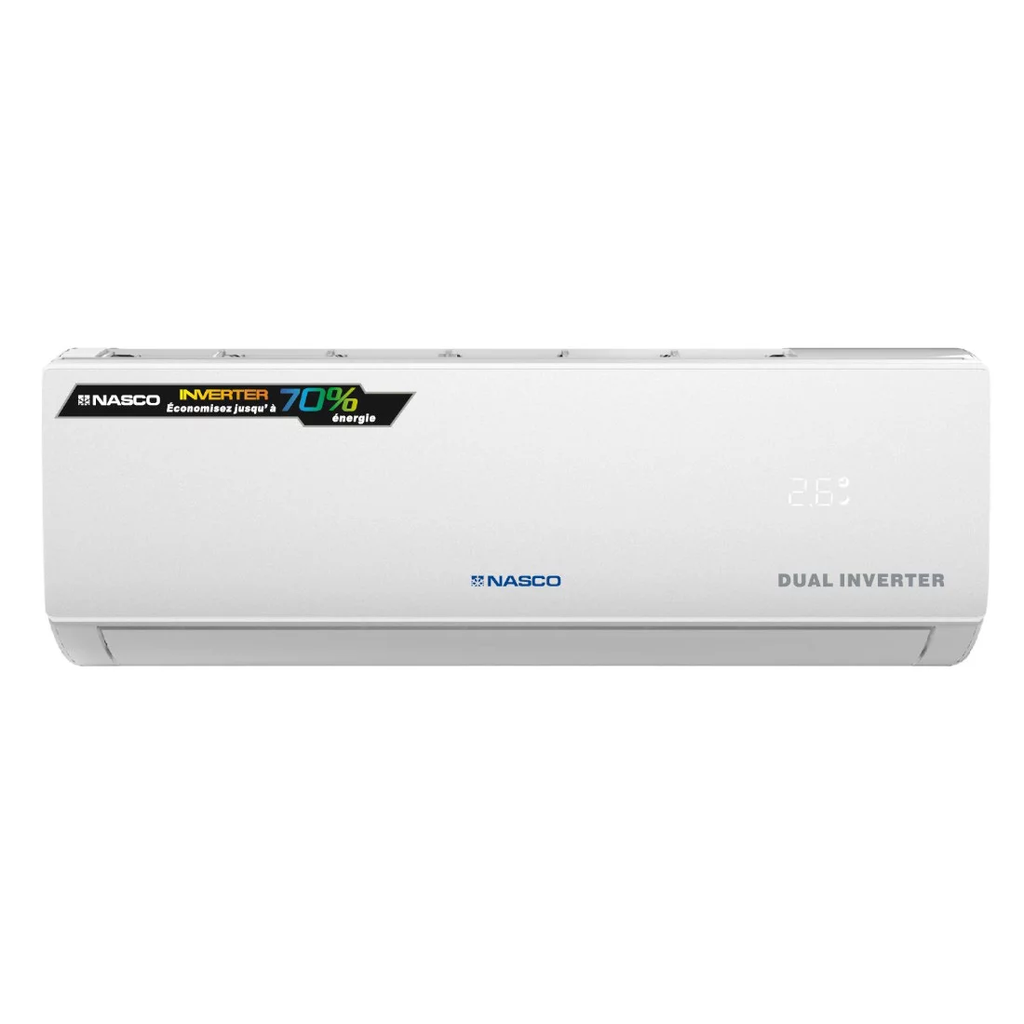  NASHRN1-12 - SPLIT 12.000 BTU INVERTER NASCO R410 FAÇADE BLANCHE