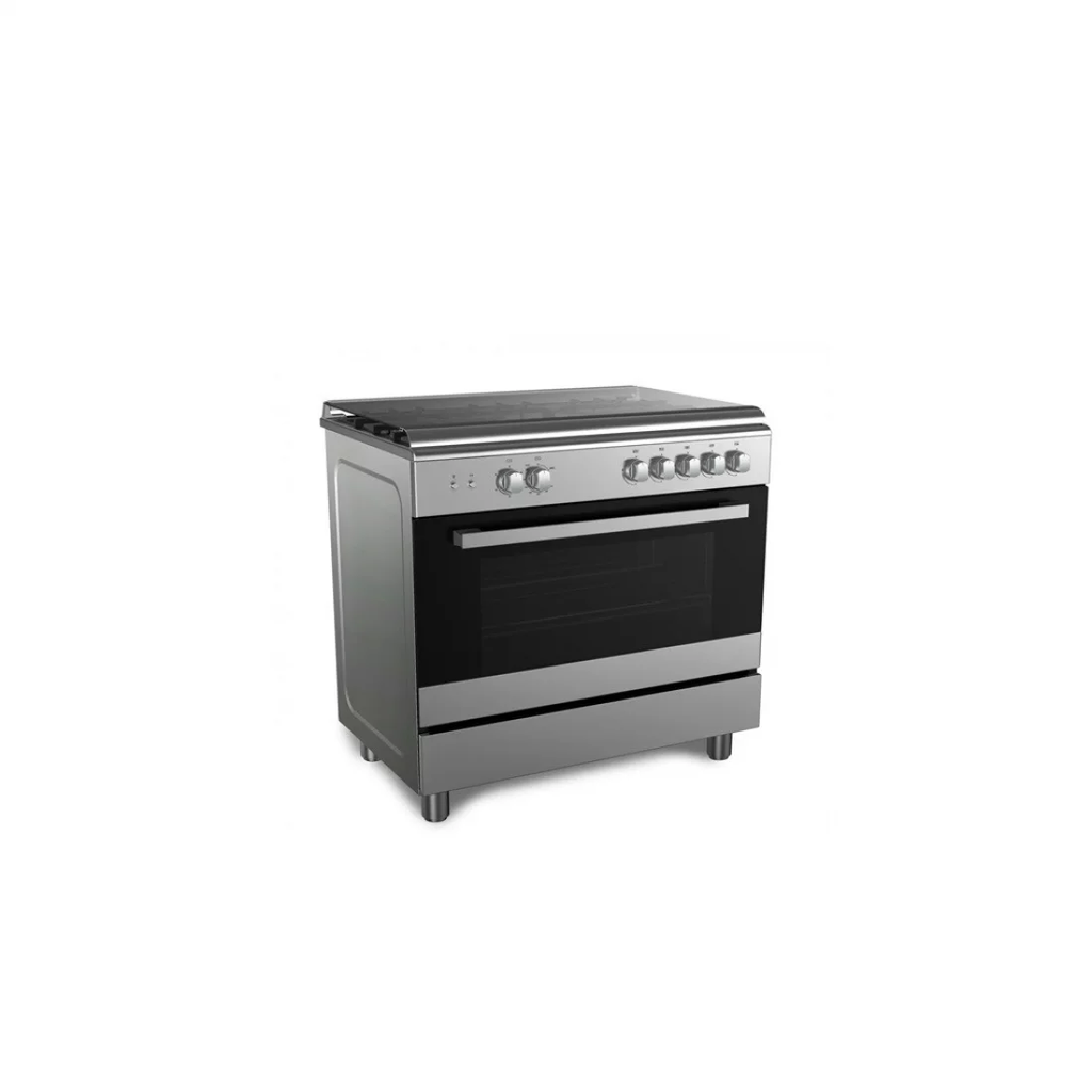  GAZ_VESTA-P48 - GAZINIERE 5 FEUX MIDEA 90x60cm STAINLESS STEEL / ROTISSERIE