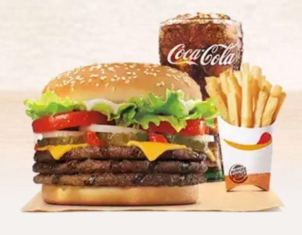 Menu Triple Whopper Cheese + Onion Rings