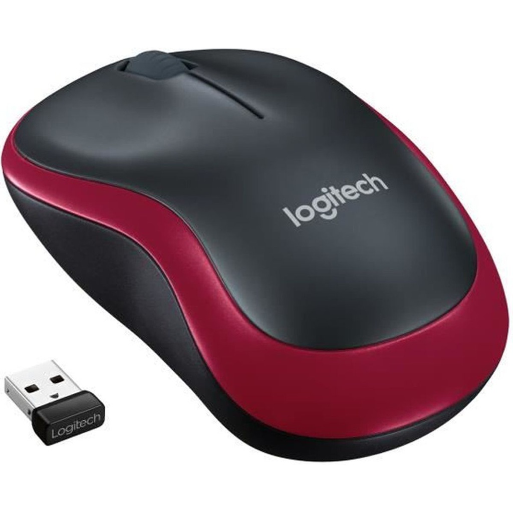 Logitech Souris Sans Fil - M185/M186 - Gris/Noir/Bleu/Rouge