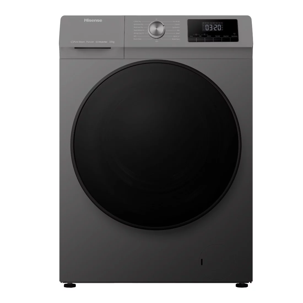  WD3Q1043BT - MACHINE A LAVER HISENSE 10KG+SECHAGE 6KG /FRONT LOAD/TITANIUM GREY/INVERTER/220-240V