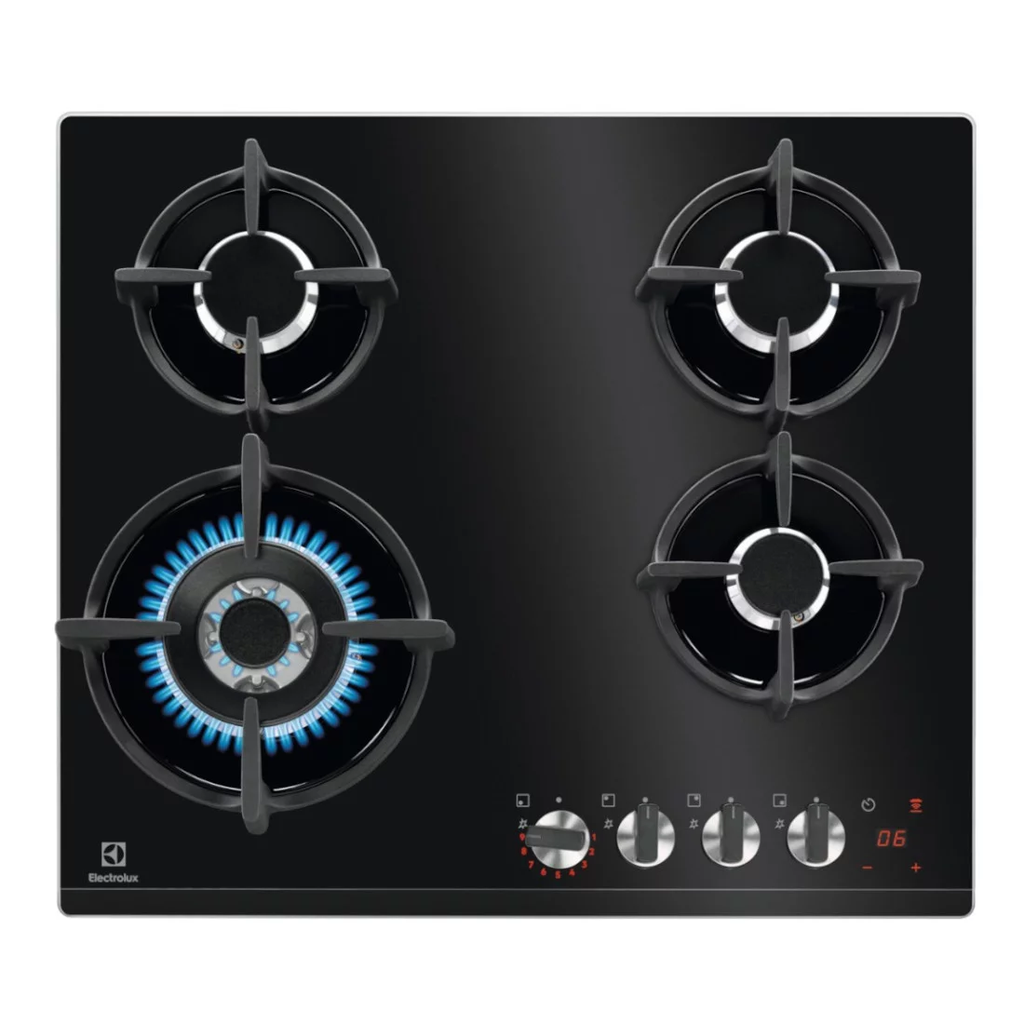  KGG64375K - PLAQUE DE CUISSON ENCASTRABLE A GAZ ELECTROLUX/ 4 FEUX/ NOIR/ 220-240V